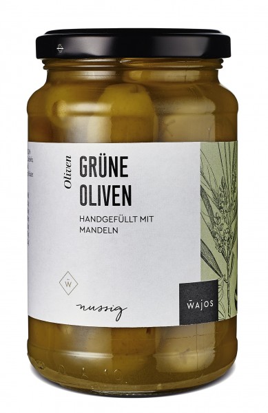 Grüne Oliven - mit Mandeln