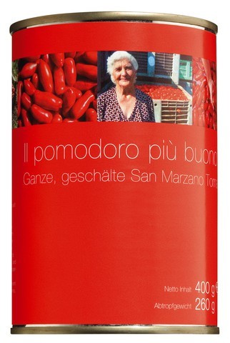 Pomodoro San Marzano , geschälte Tomaten, ganz